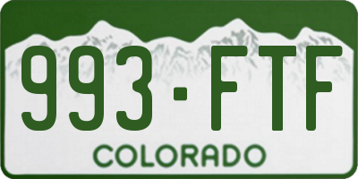 CO license plate 993FTF