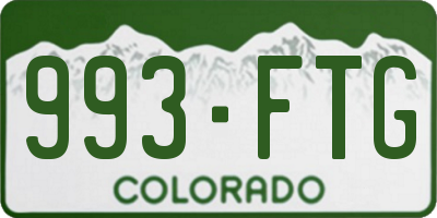 CO license plate 993FTG