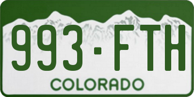 CO license plate 993FTH