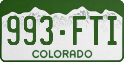 CO license plate 993FTI