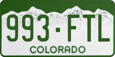 CO license plate 993FTL