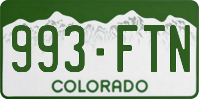 CO license plate 993FTN