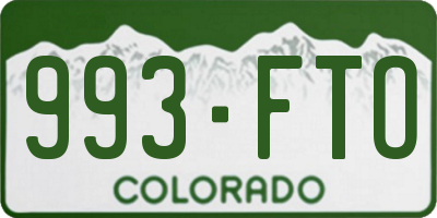 CO license plate 993FTO
