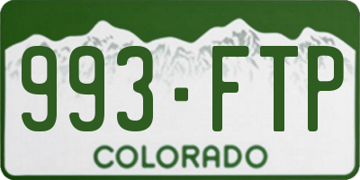 CO license plate 993FTP