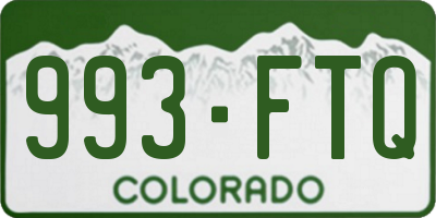 CO license plate 993FTQ