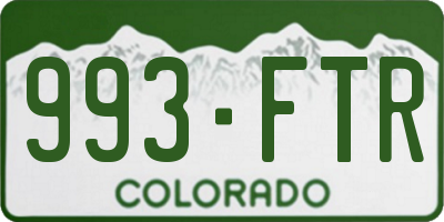 CO license plate 993FTR
