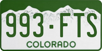 CO license plate 993FTS