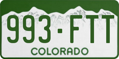 CO license plate 993FTT