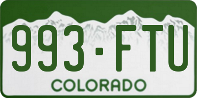 CO license plate 993FTU