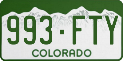 CO license plate 993FTY