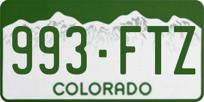 CO license plate 993FTZ