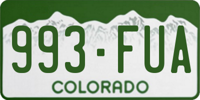 CO license plate 993FUA