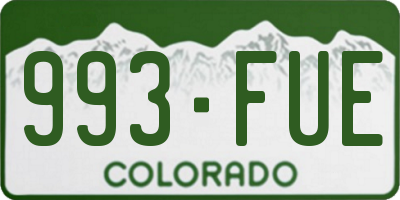 CO license plate 993FUE