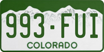 CO license plate 993FUI
