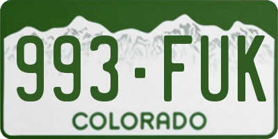 CO license plate 993FUK