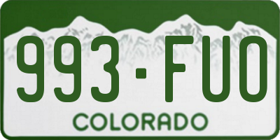 CO license plate 993FUO
