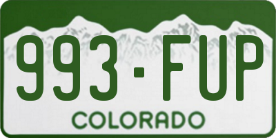 CO license plate 993FUP