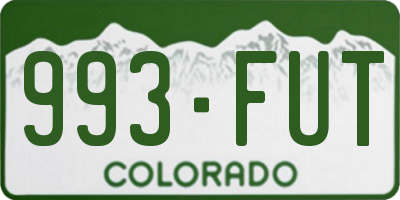CO license plate 993FUT
