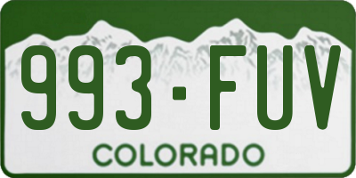 CO license plate 993FUV