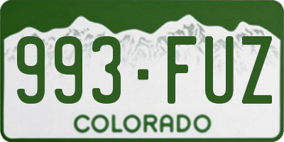 CO license plate 993FUZ