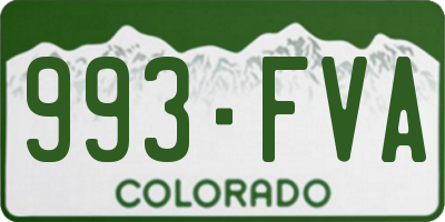 CO license plate 993FVA