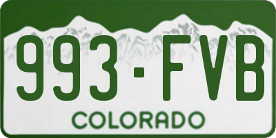 CO license plate 993FVB