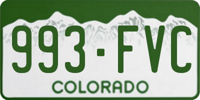 CO license plate 993FVC