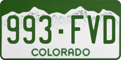 CO license plate 993FVD