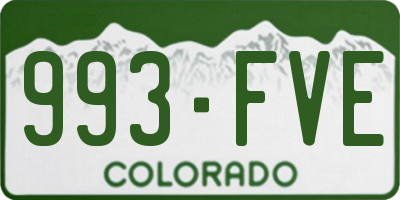 CO license plate 993FVE