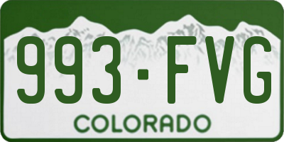 CO license plate 993FVG