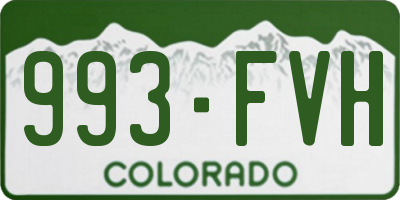 CO license plate 993FVH