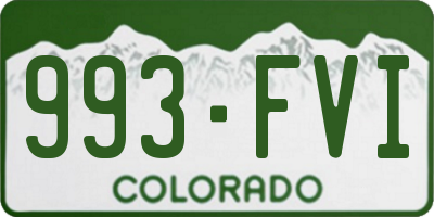 CO license plate 993FVI