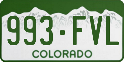 CO license plate 993FVL