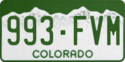 CO license plate 993FVM