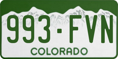 CO license plate 993FVN