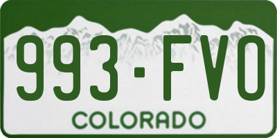 CO license plate 993FVO