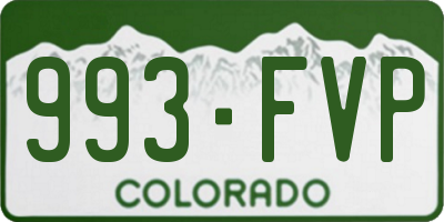 CO license plate 993FVP