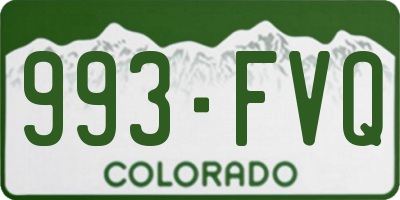 CO license plate 993FVQ