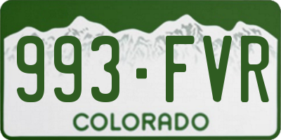 CO license plate 993FVR