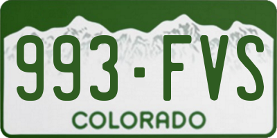 CO license plate 993FVS