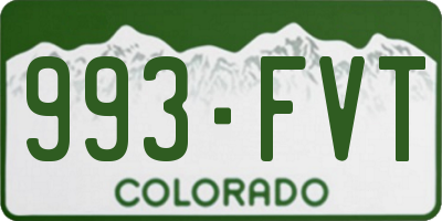 CO license plate 993FVT