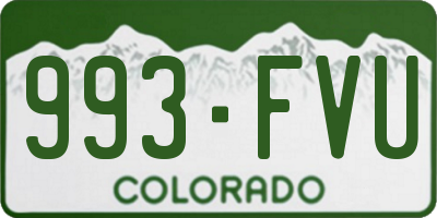 CO license plate 993FVU