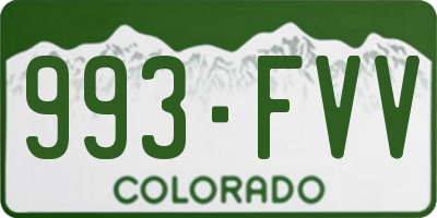 CO license plate 993FVV