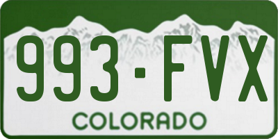 CO license plate 993FVX