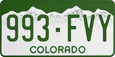 CO license plate 993FVY