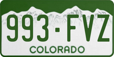 CO license plate 993FVZ