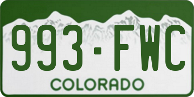 CO license plate 993FWC