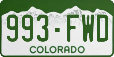 CO license plate 993FWD
