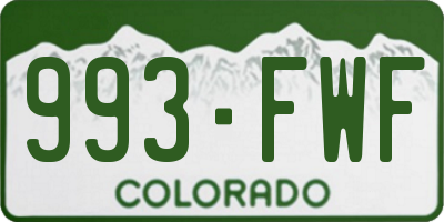 CO license plate 993FWF