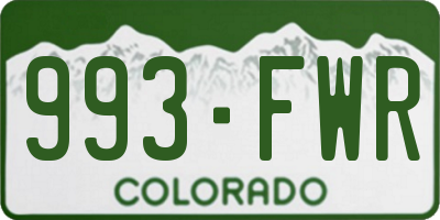 CO license plate 993FWR